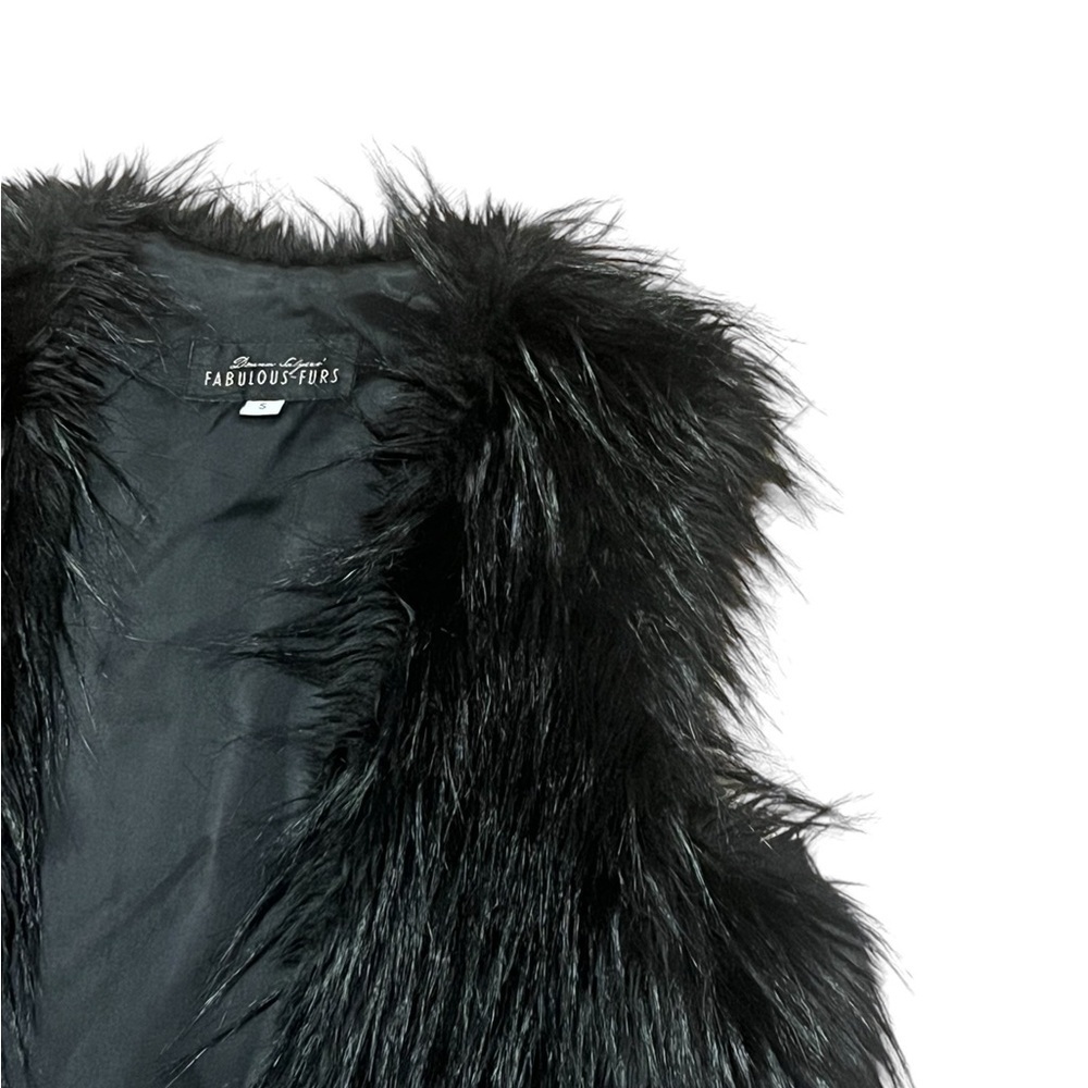 Donna Salyers’ Fabulous-Furs black faux fur open front vest mobwife ski - Picture 6 of 6